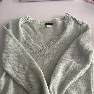 J. Crew Mint V-Neck Sweater